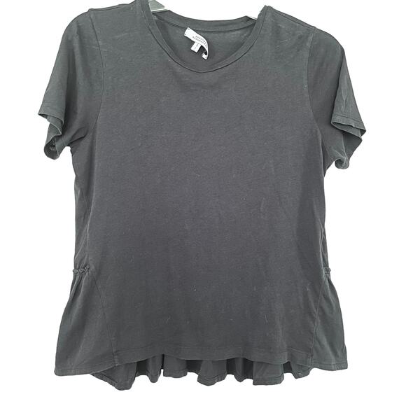 Doroth Tops - Dorothee Schumacher black tshirt with ruffle bottom detail size 3